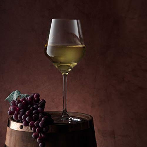 JoyJolt Layla White Wine Glasses, Premium Czech Crystal, Set of 4
