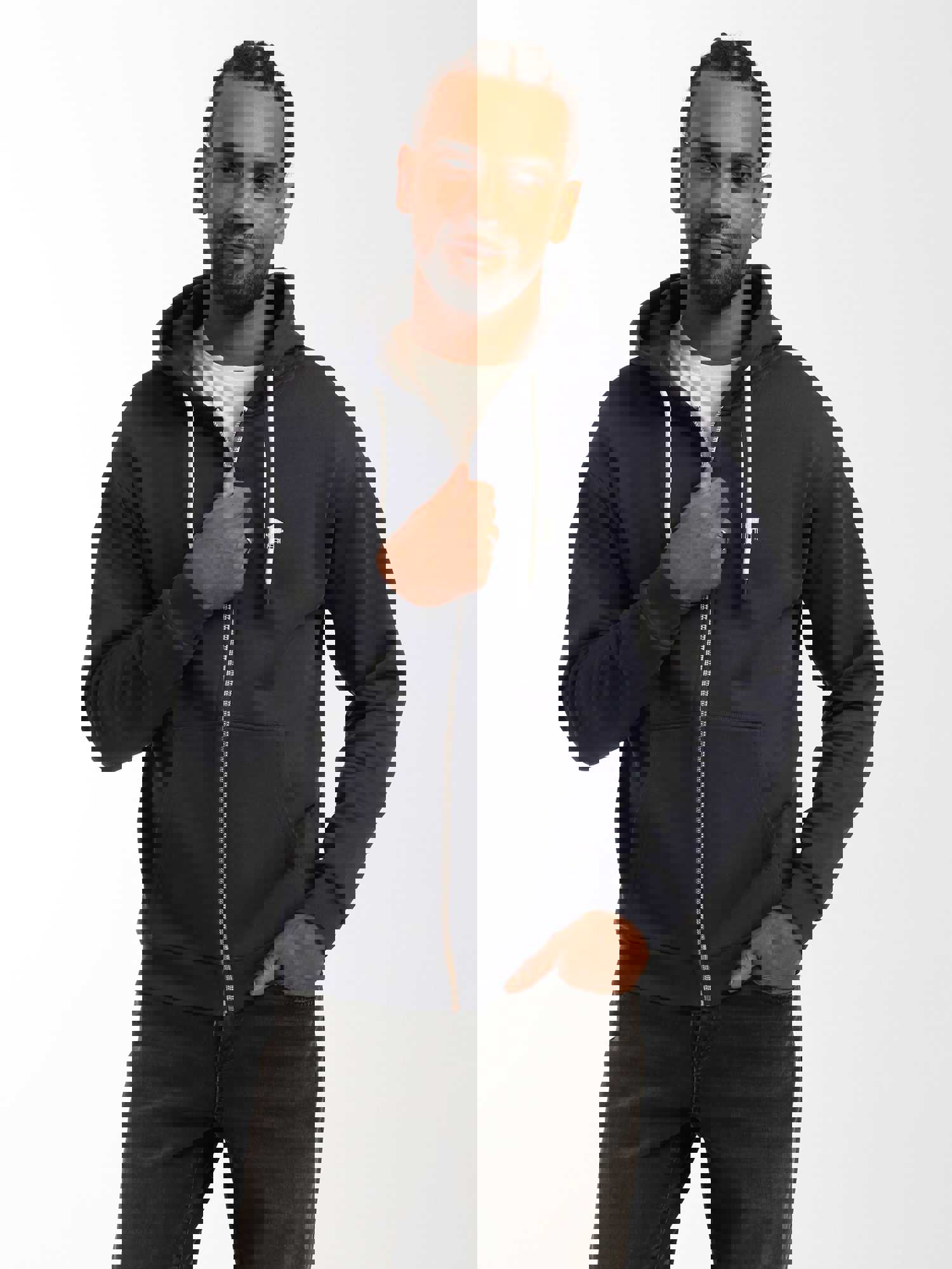 Men's Comfortable Water Tower Logo Zip-Up Hoodie