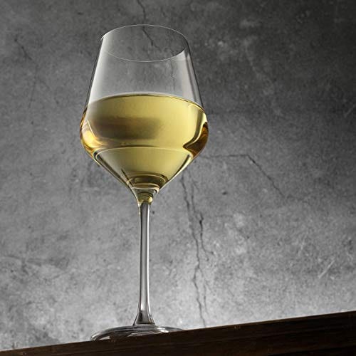 JoyJolt Layla White Wine Glasses, Premium Czech Crystal, Set of 4