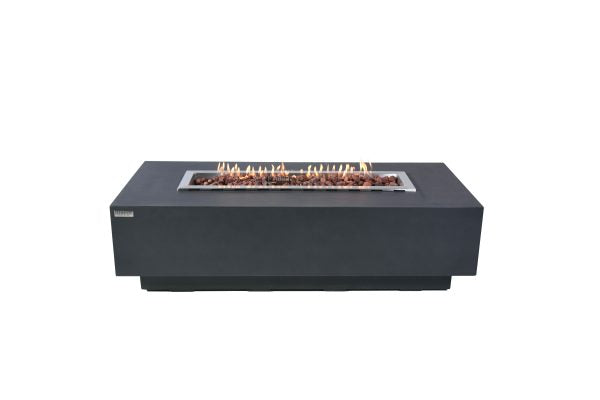 Elementi Granville Rectangular Concrete Fire Pit Table OFG121