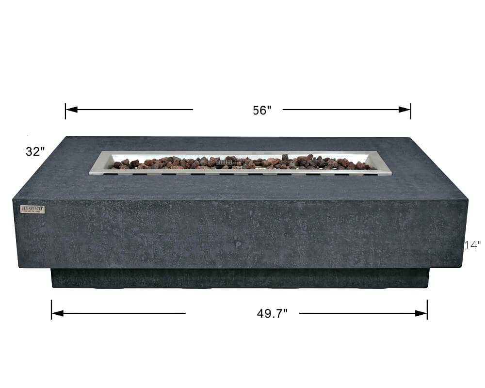 Elementi Hampton Outdoor Concrete Fire Pit Table - OFG139