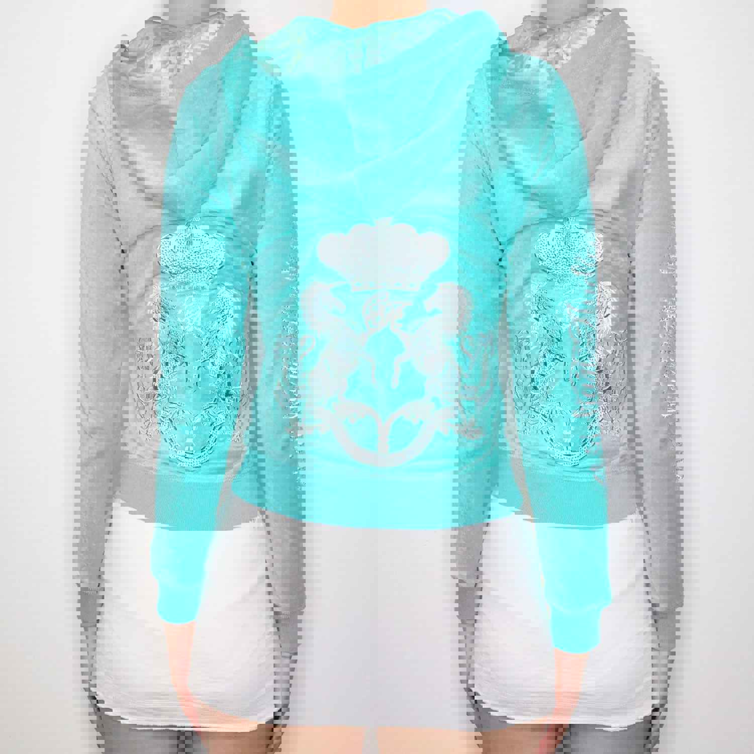 Vintage Christian Audigier Aqua Velour Unicorn Hoodie