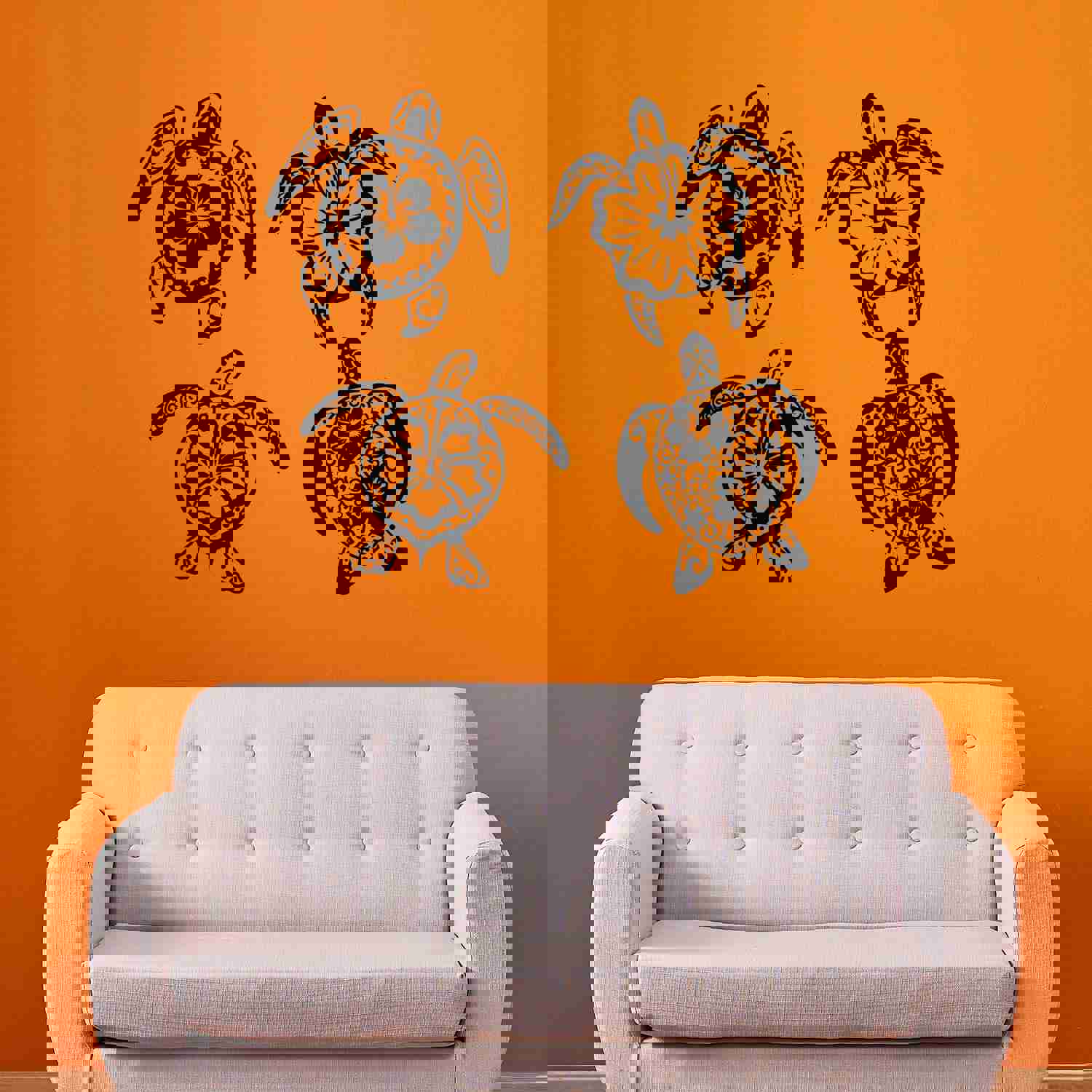 Durable Sea Turtle Vinyl Wall Decal for Ocean-Themed Bathrooms