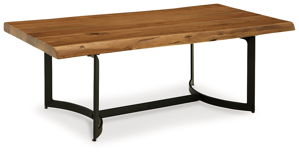 Modern Acacia Wood Rectangular Coffee Table