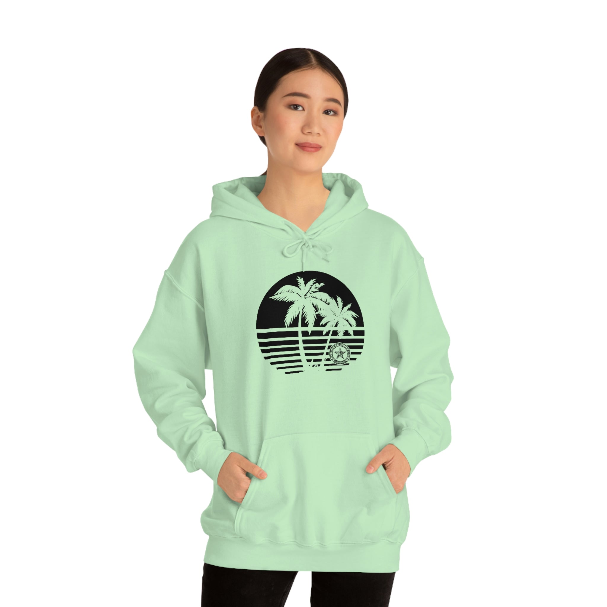 RSBC Unisex Heavy Blend Hooded Sweatshirt - Mint Palm Right Black