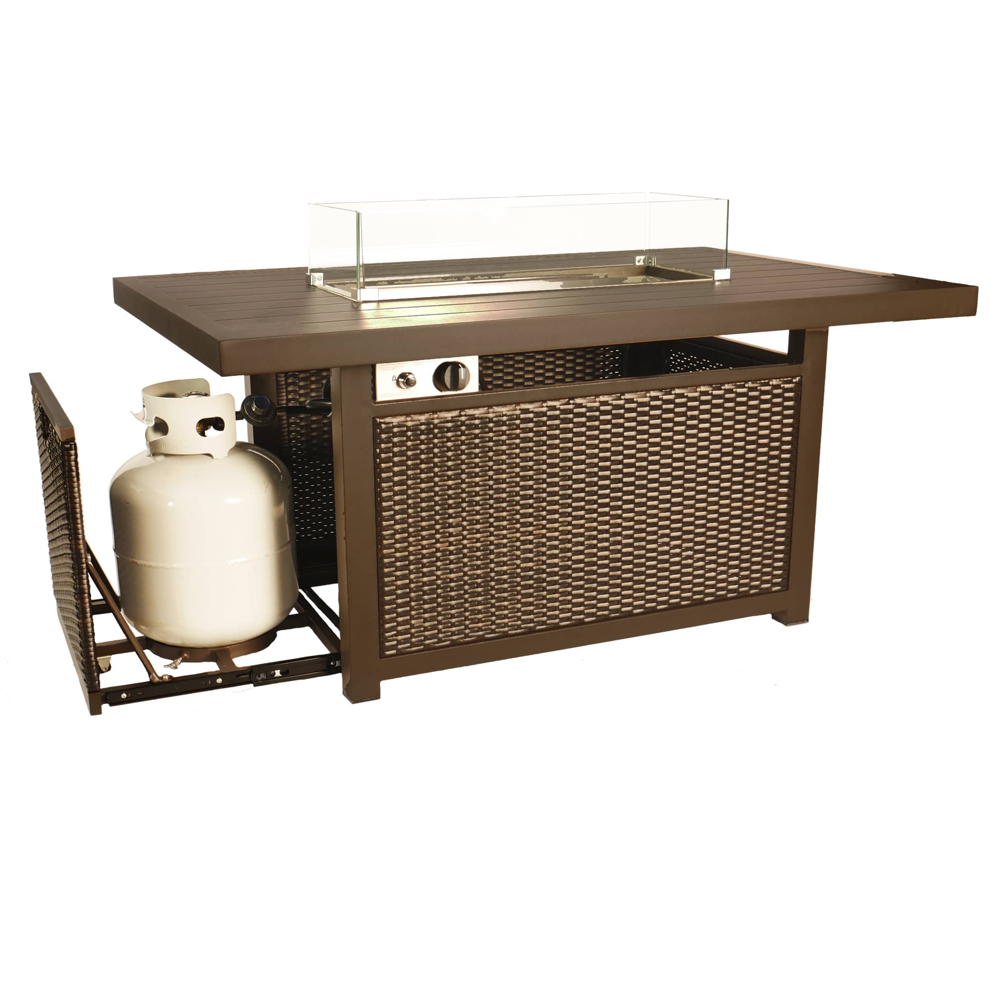 Bluegrass Living 52 Inch Outdoor Aluminum Propane Fire Pit Table