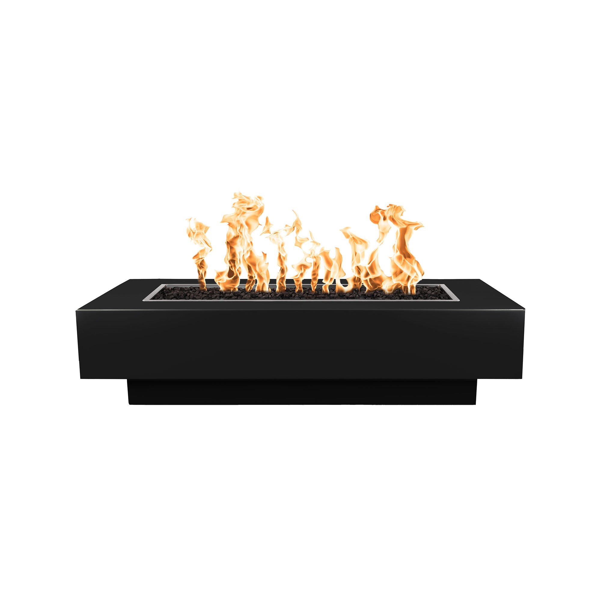 Contemporary Outdoor Plus Coronado Rectangle Fire Pit with Powder Coated Metal and Free Cover