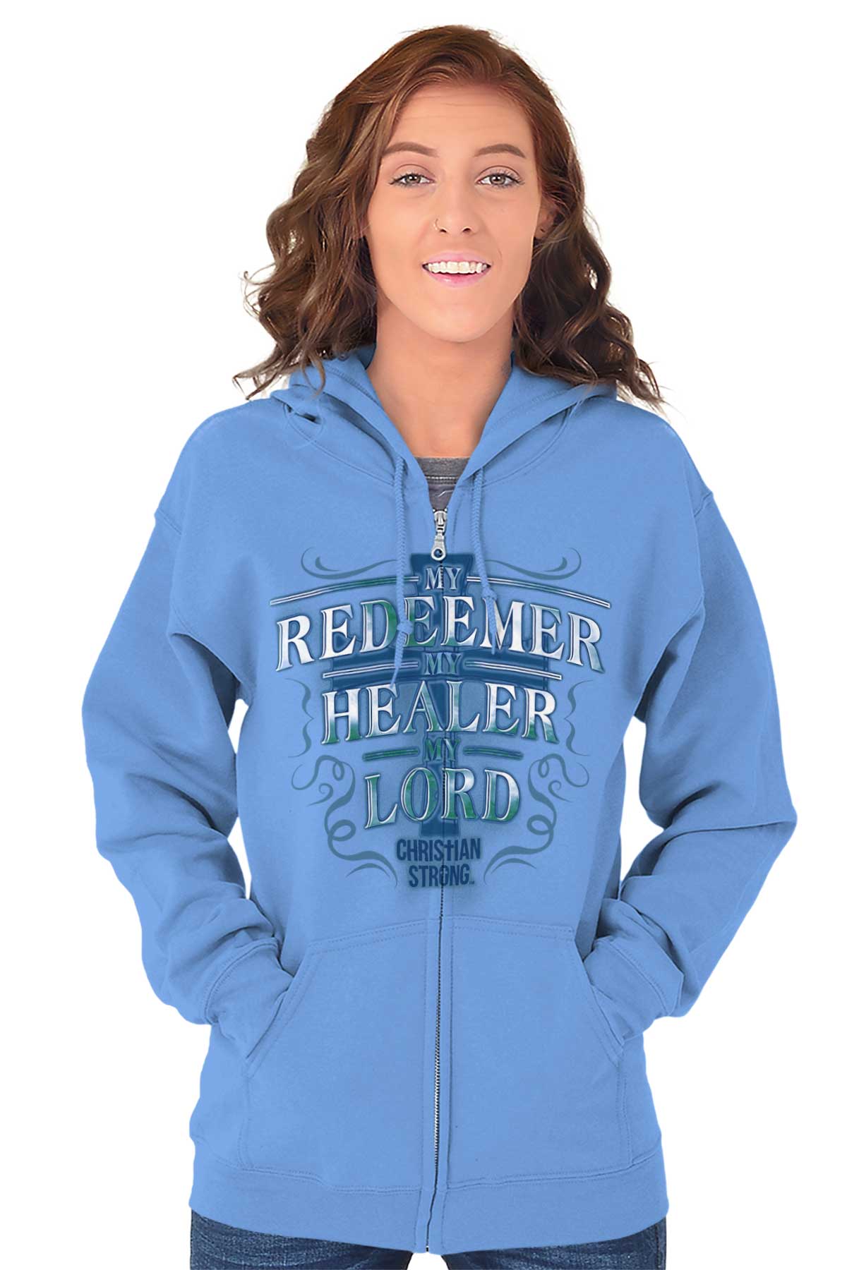 Faith-Inspired My Redeemer Christian Zip Hoodie