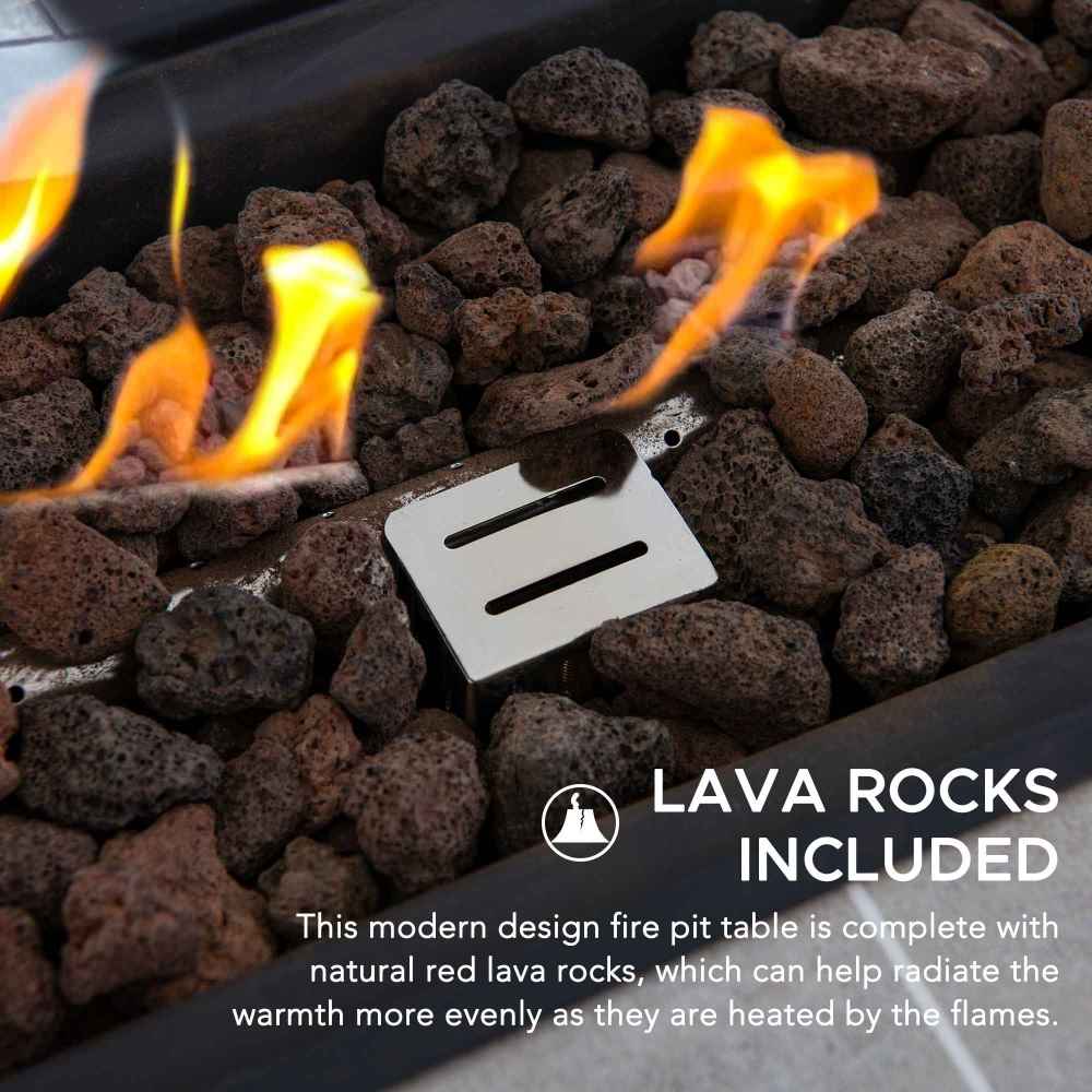 Sunjoy Outdoor Propane Fire Pit Table with Hidden Tank, Smokeless & Stylish