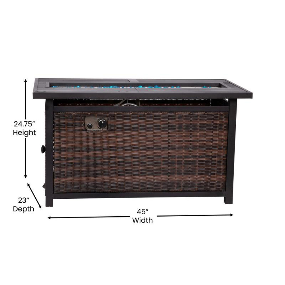 Olympia Outdoor Propane Gas Fire Pit Table with Stainless Steel Top