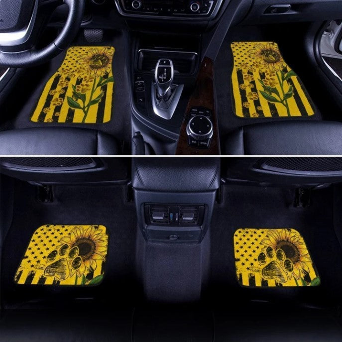 Sunflower Car Floor Mats - Custom You Are My Sunshine Design