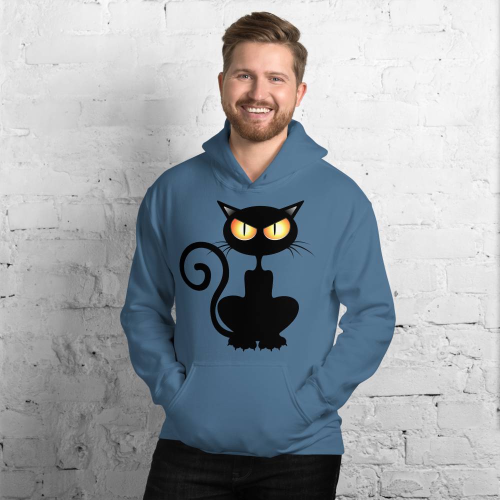 Cozy Black Cat Graphic Hoodie