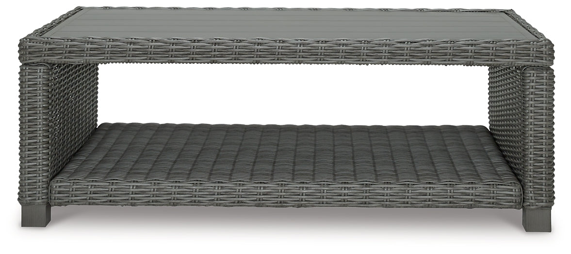 Elegant Gray Outdoor Resin Wicker Coffee Table