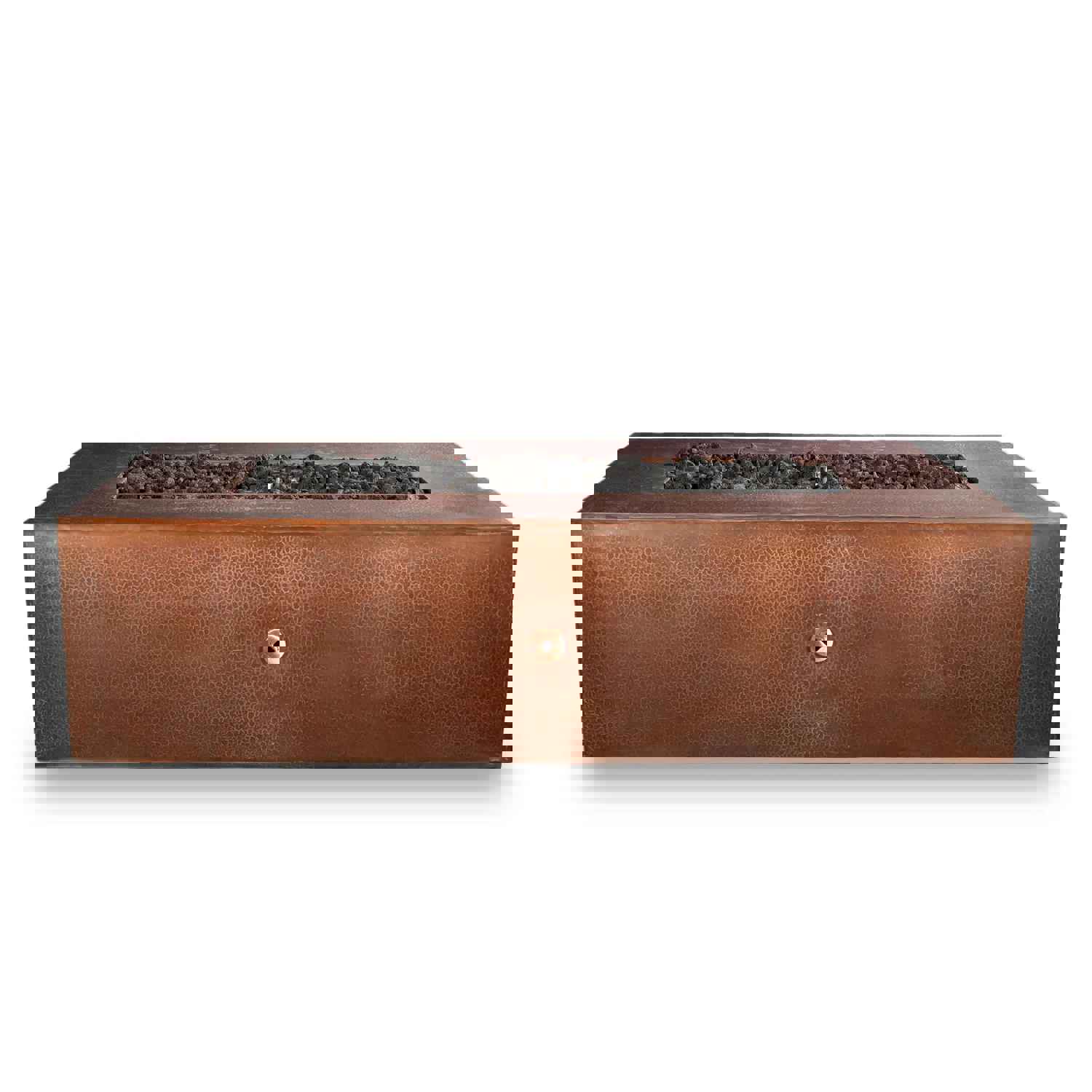 60 x 32 Moreno Gravity Rectangle Copper Gas Fire Pit - Luxurious Outdoor Heating