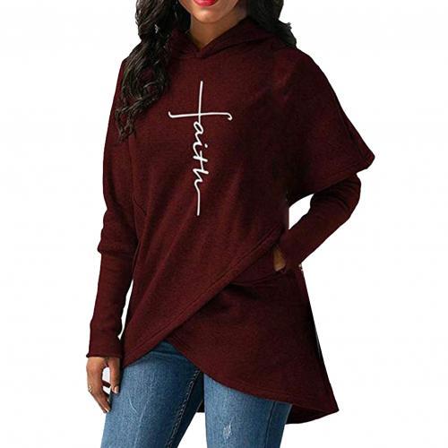 Faith Irregular Hoodie Sweatshirt
