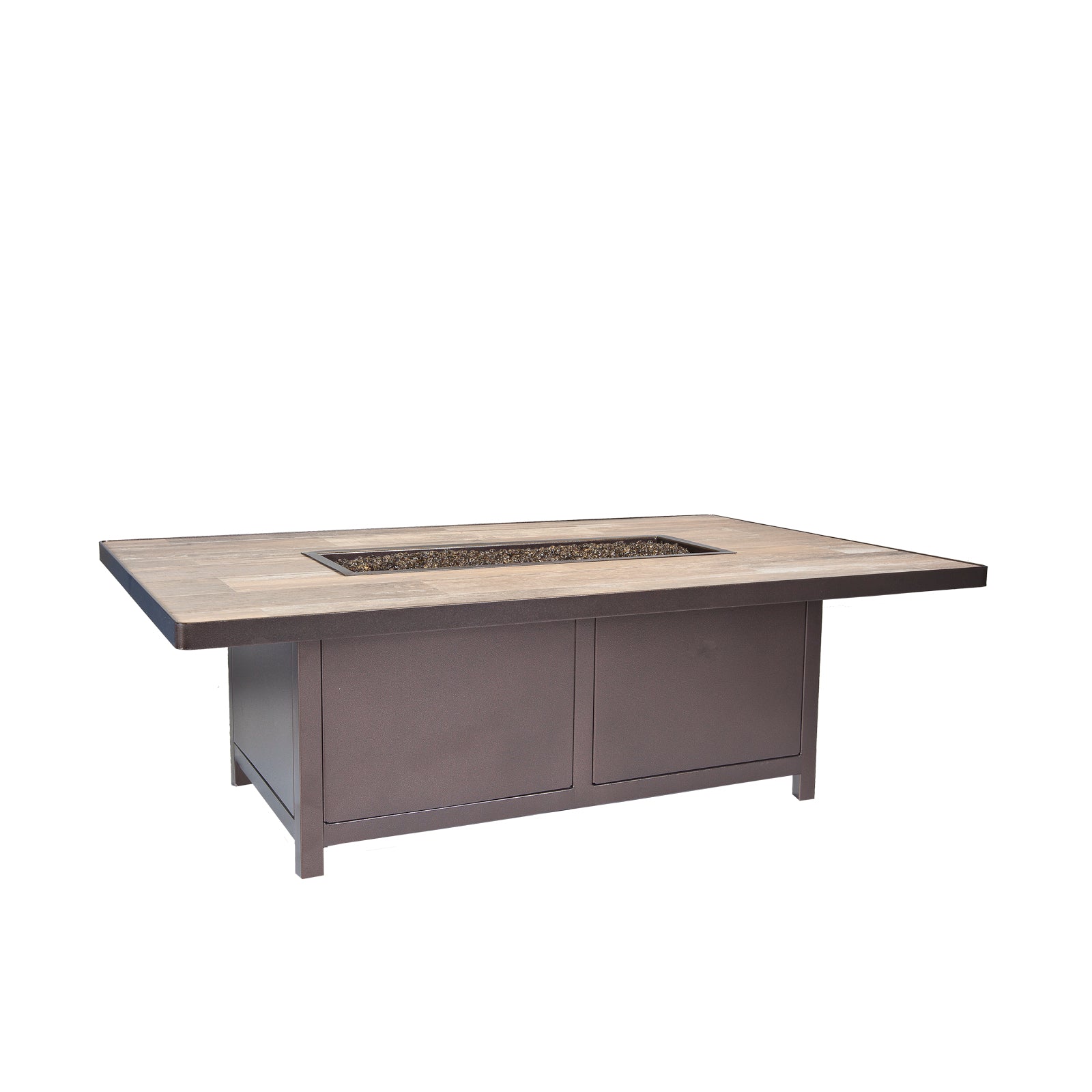 36x58 Rectangle Elba Aluminum Fire Pit with Propane and Natural Gas Conversion