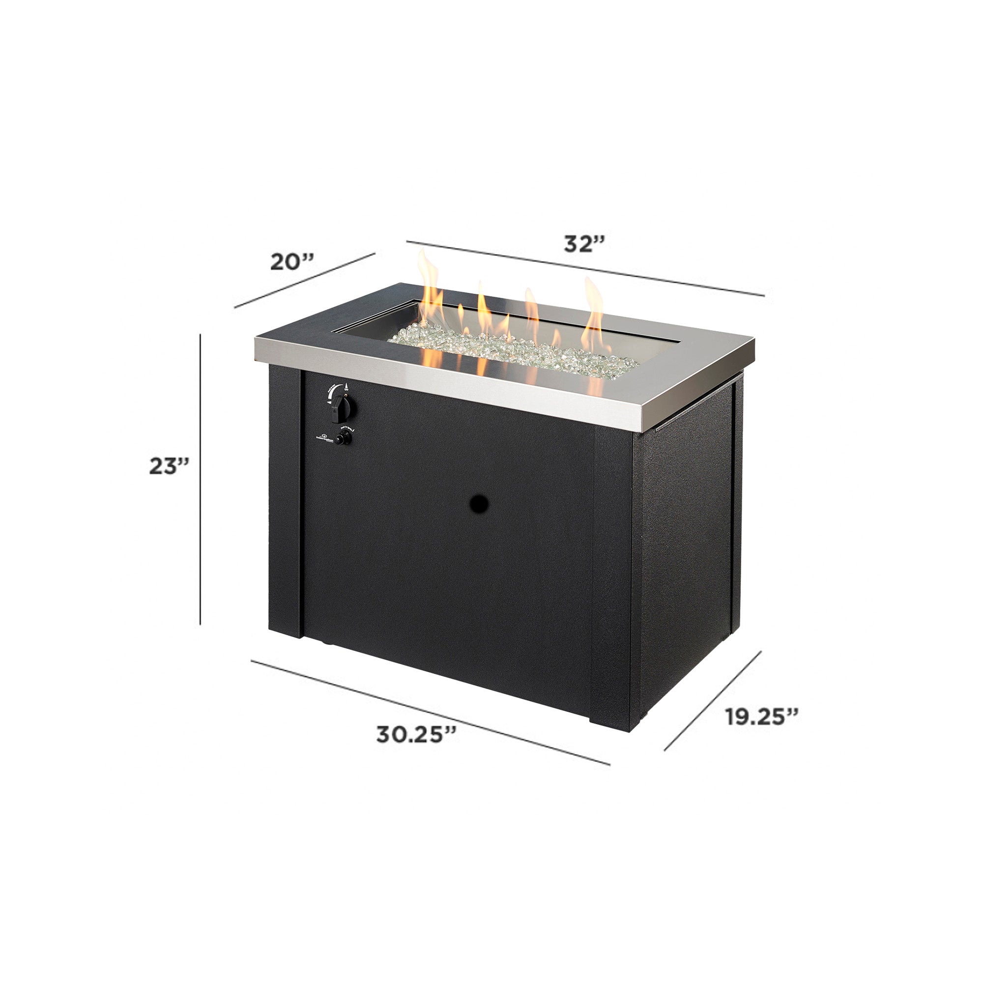 Modern Stainless Steel Gas Fire Pit Table