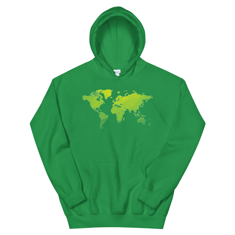 Cozy World Map-Printed Hoodie