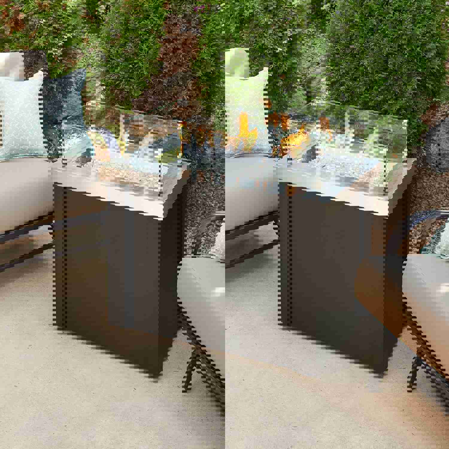 Modern Stainless Steel Gas Fire Pit Table