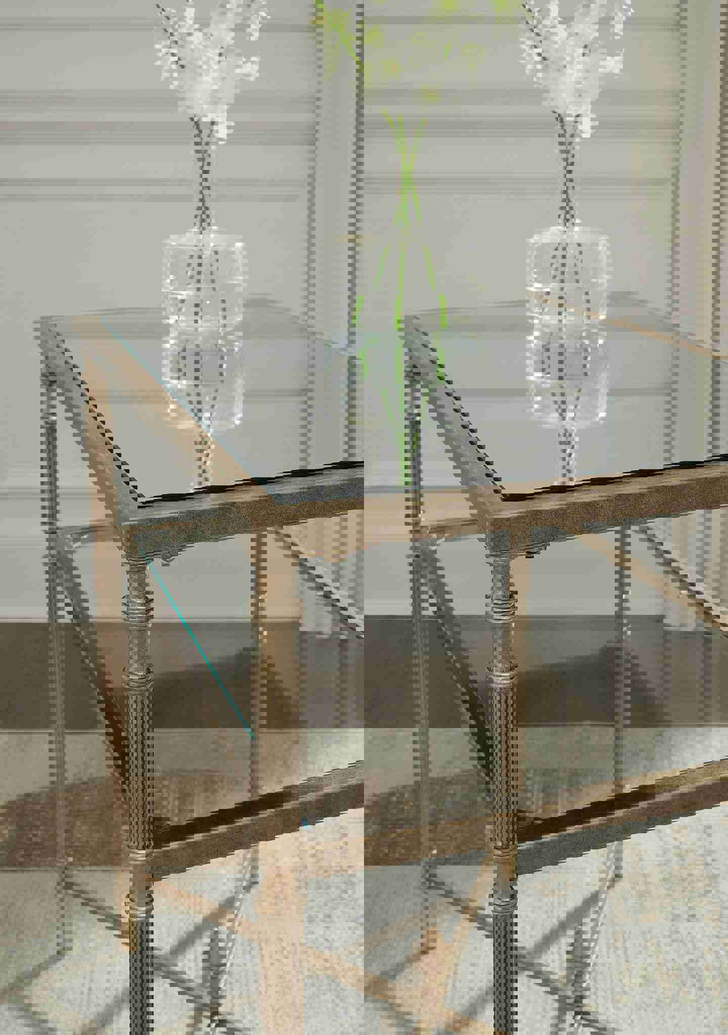 Elegant Traditional Cloverty Rectangular End Table