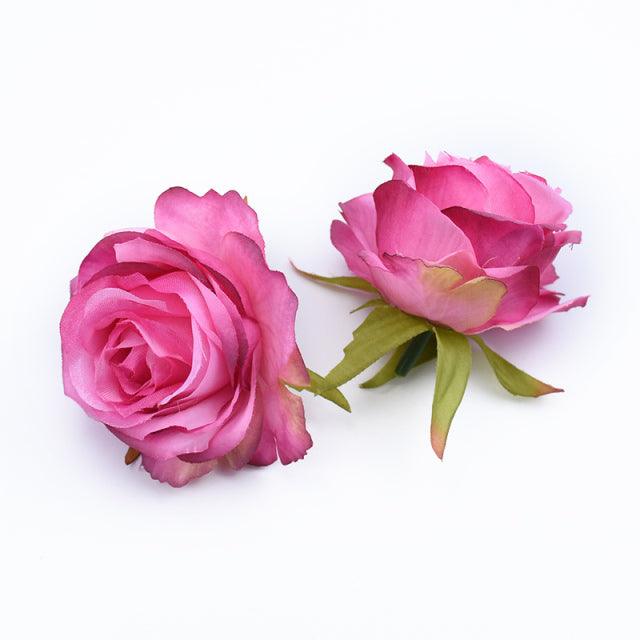 10pcs Silk Rose Heads for Weddings, Home Decor, and DIY Projects