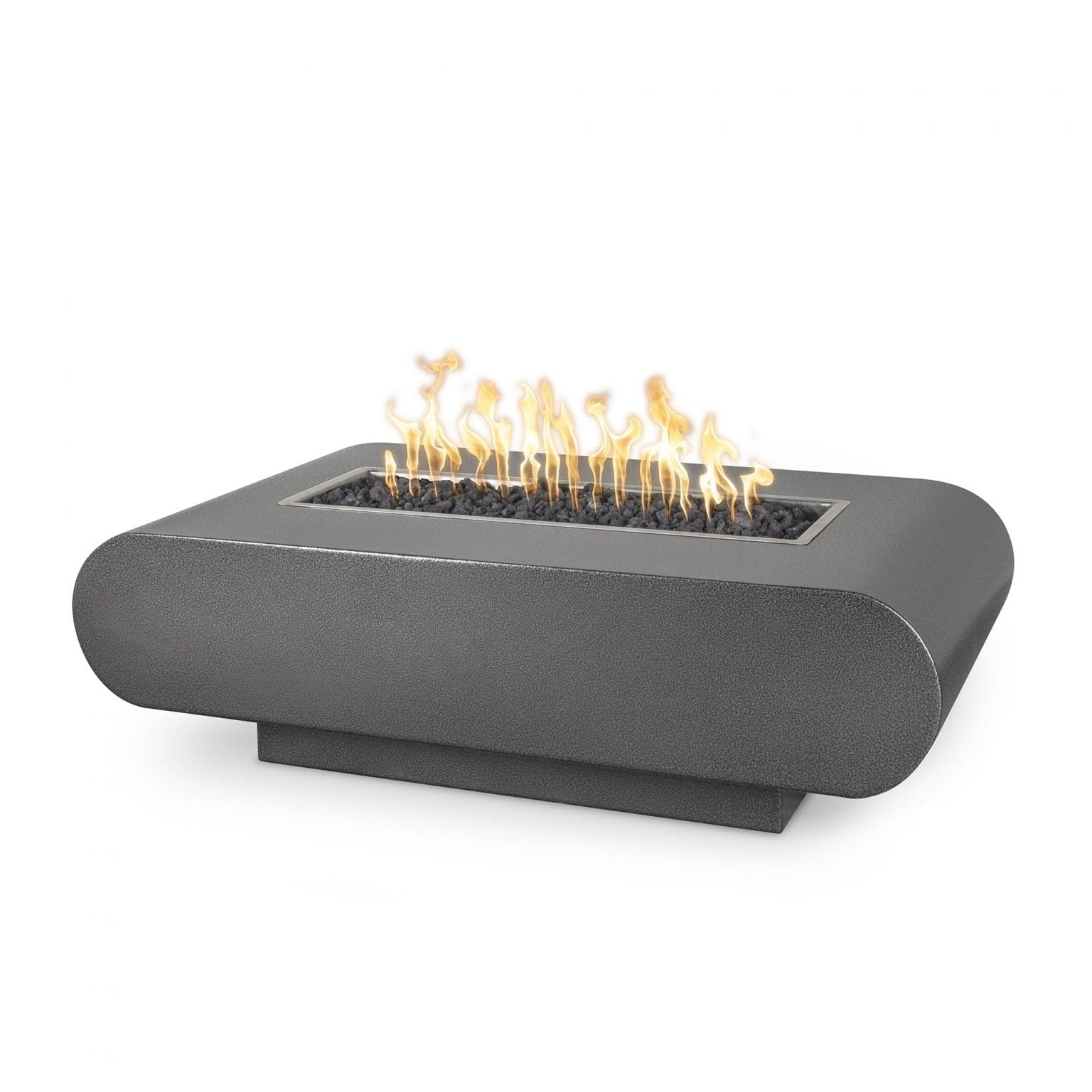 Elegant Outdoor La Jolla Rectangle Fire Pit with Powder Coated Steel and Free Cover