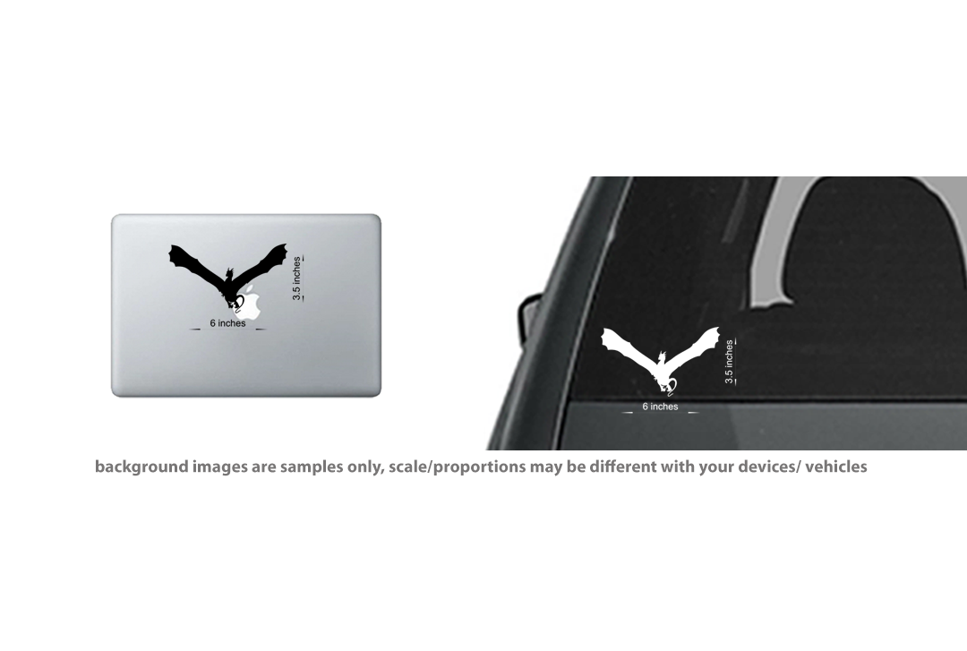 4 Pack Game of Thrones Dragon Decals - Cute & Funny Stickers for Cars, Laptops, Windows