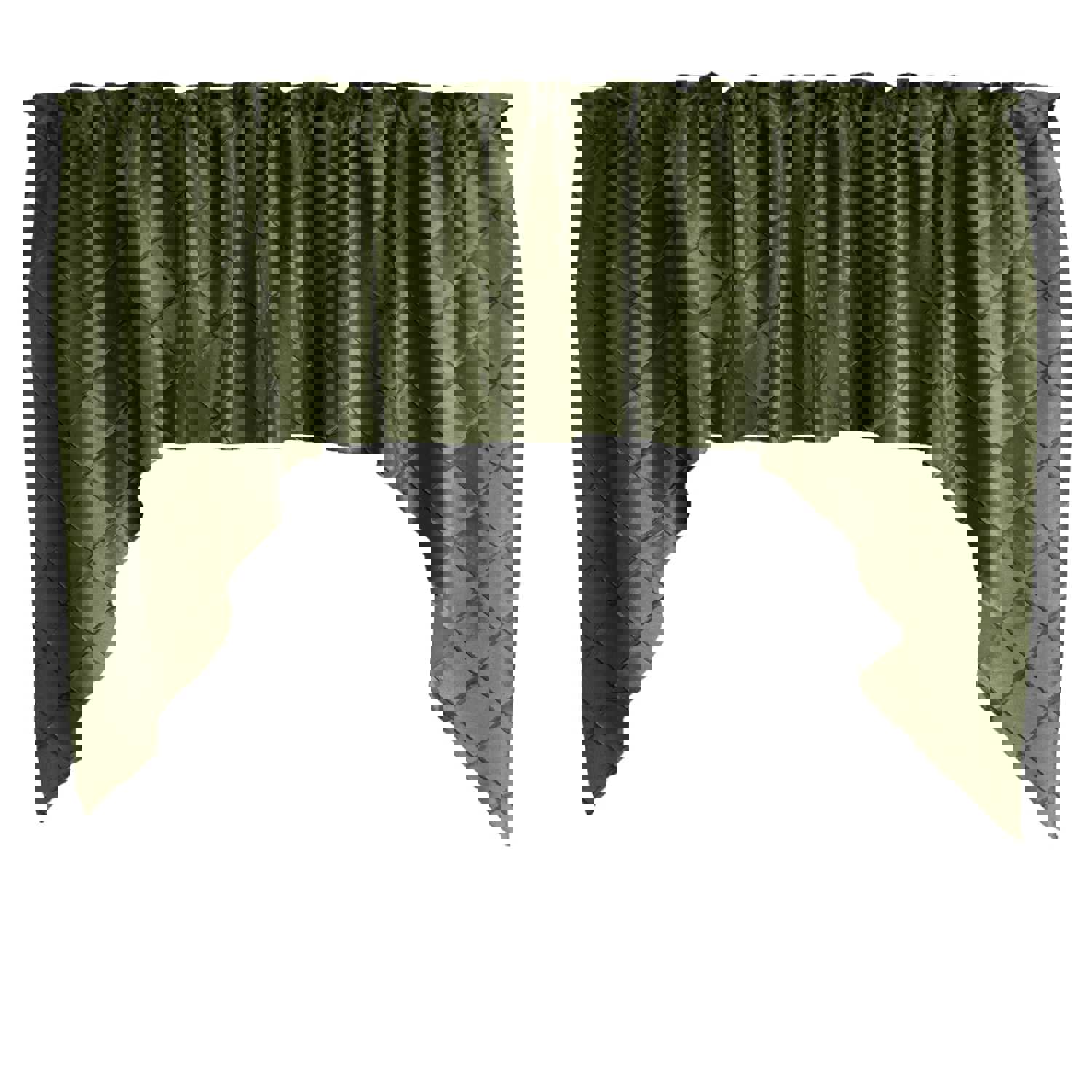 Elegant Cross-Stitch Pintuck Taffeta Swag Valance
