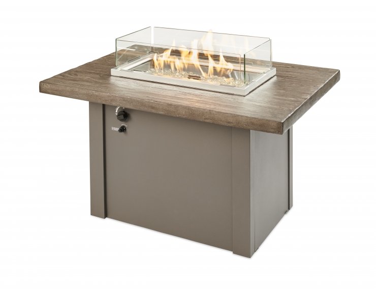 Driftwood Havenwood Gas Fire Pit Table with Grey Base
