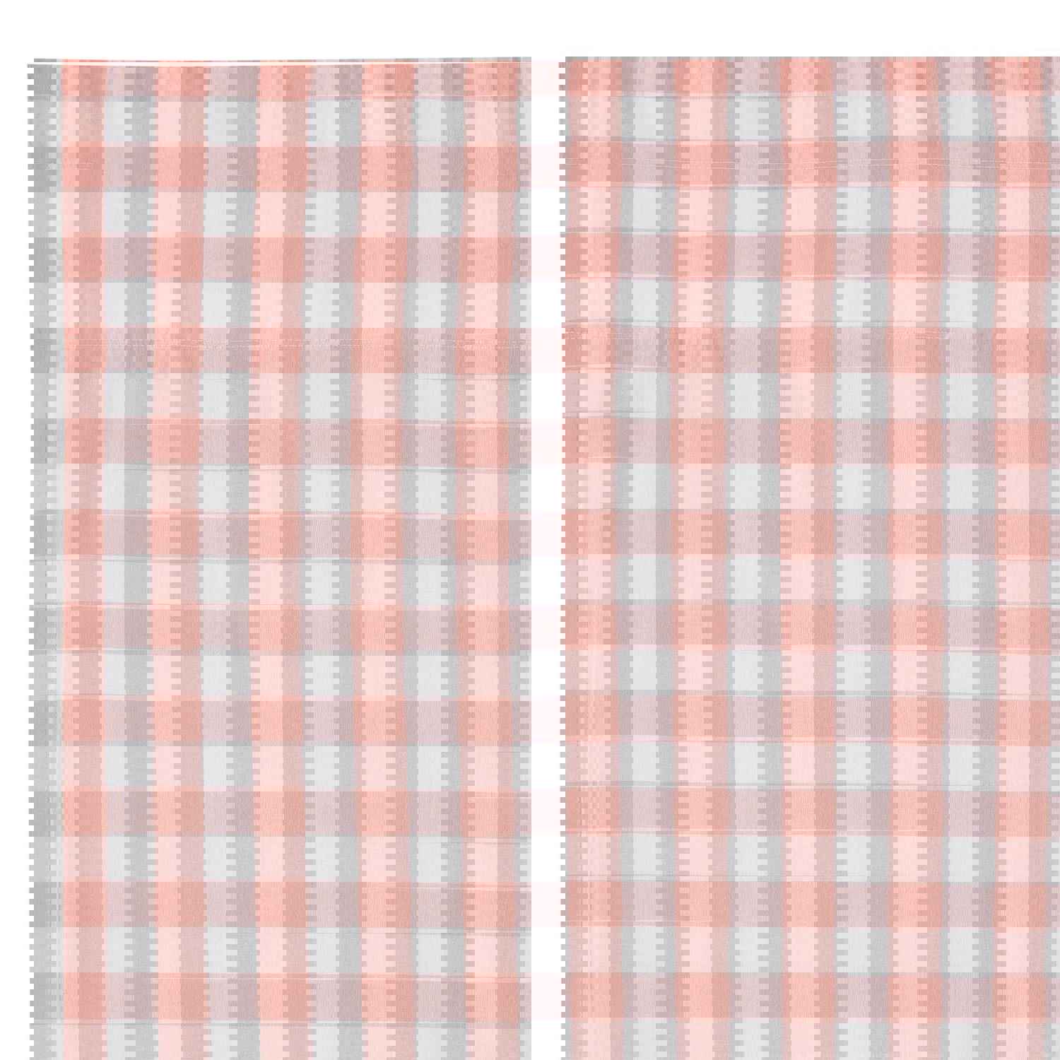 Annie Coral Buffalo Check Lined Swag Curtains Set