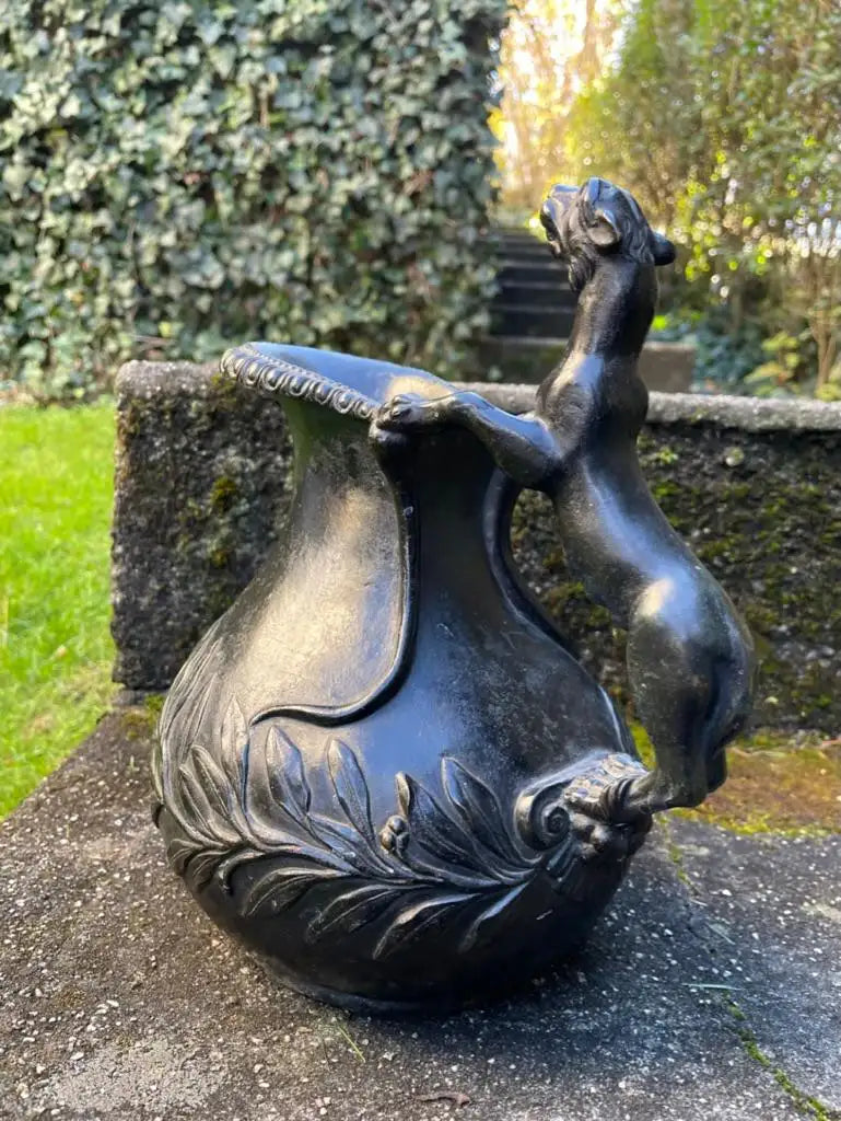 19th Century Italian Grand Tour Bronze Panther Handled Askos