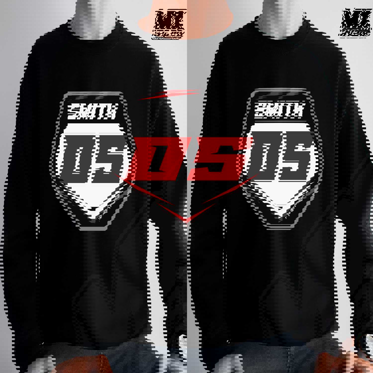 Custom Race Team Hoodie with Name and Number Plate