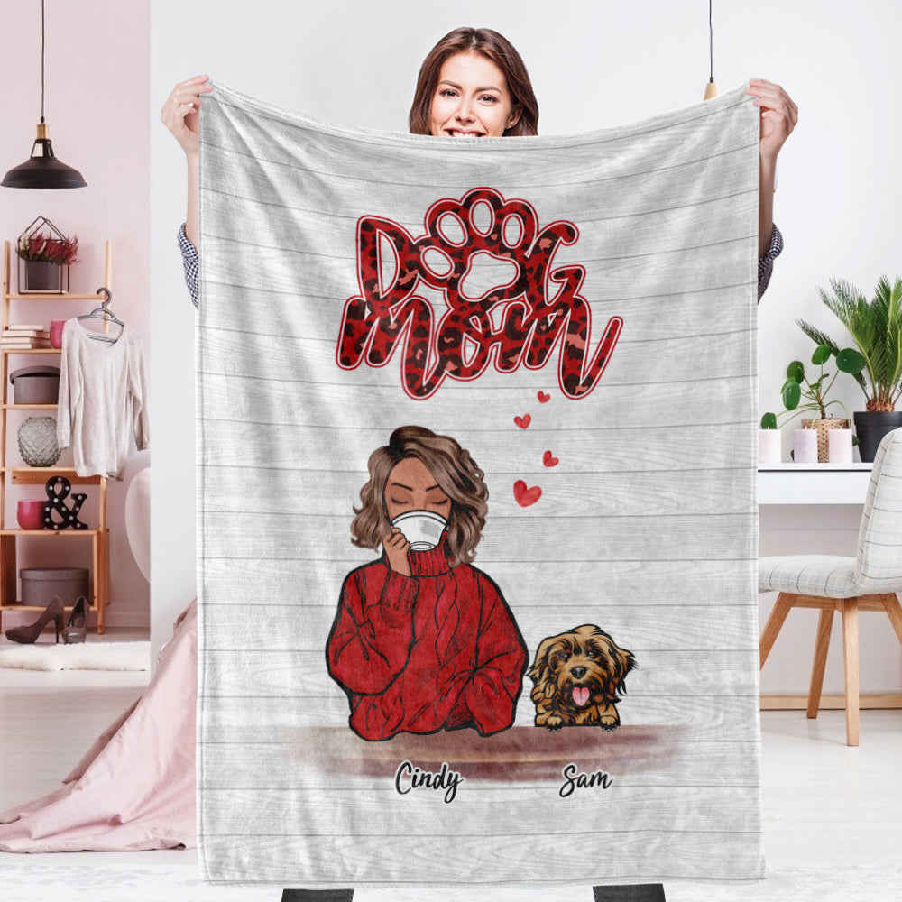 Personalized Halloween Fleece Blanket with Pets Design