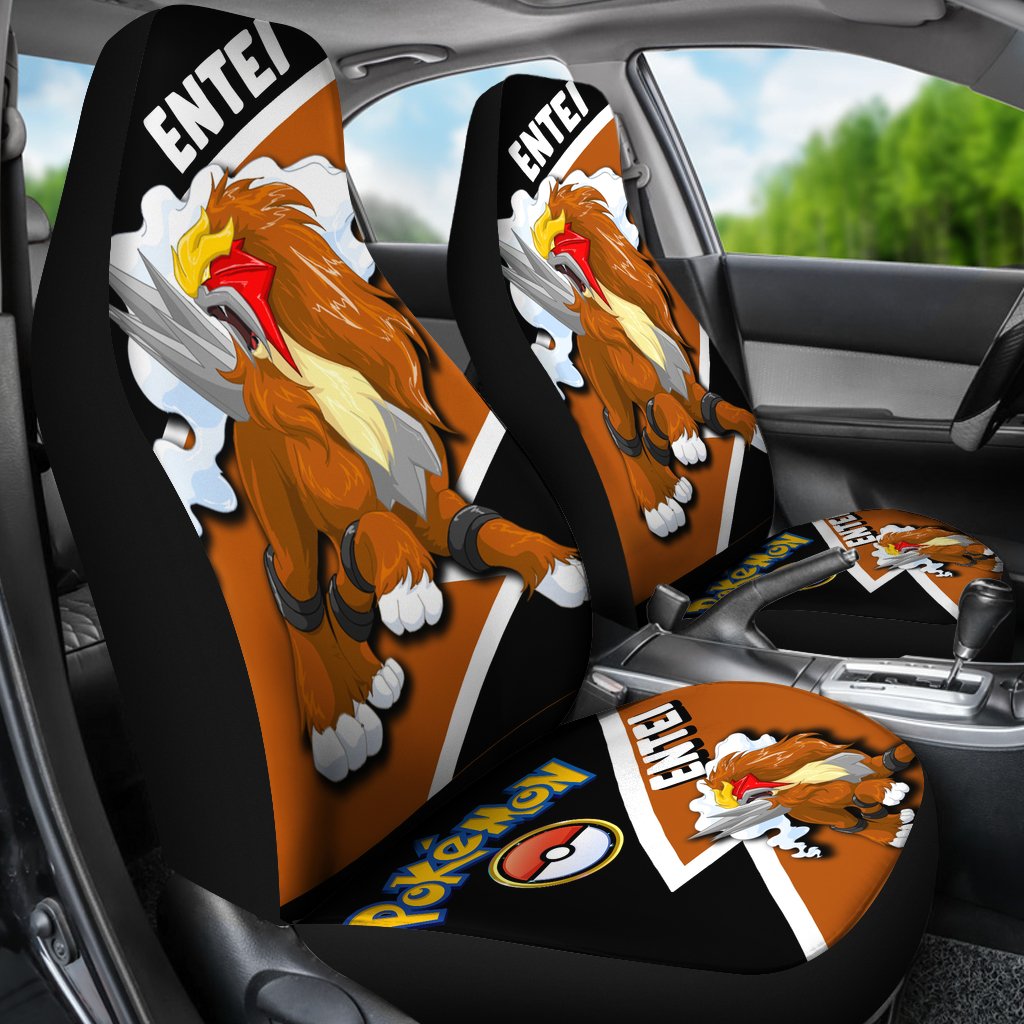 Entei Car Seat Covers, Custom Anime Pokemon Car Accessories