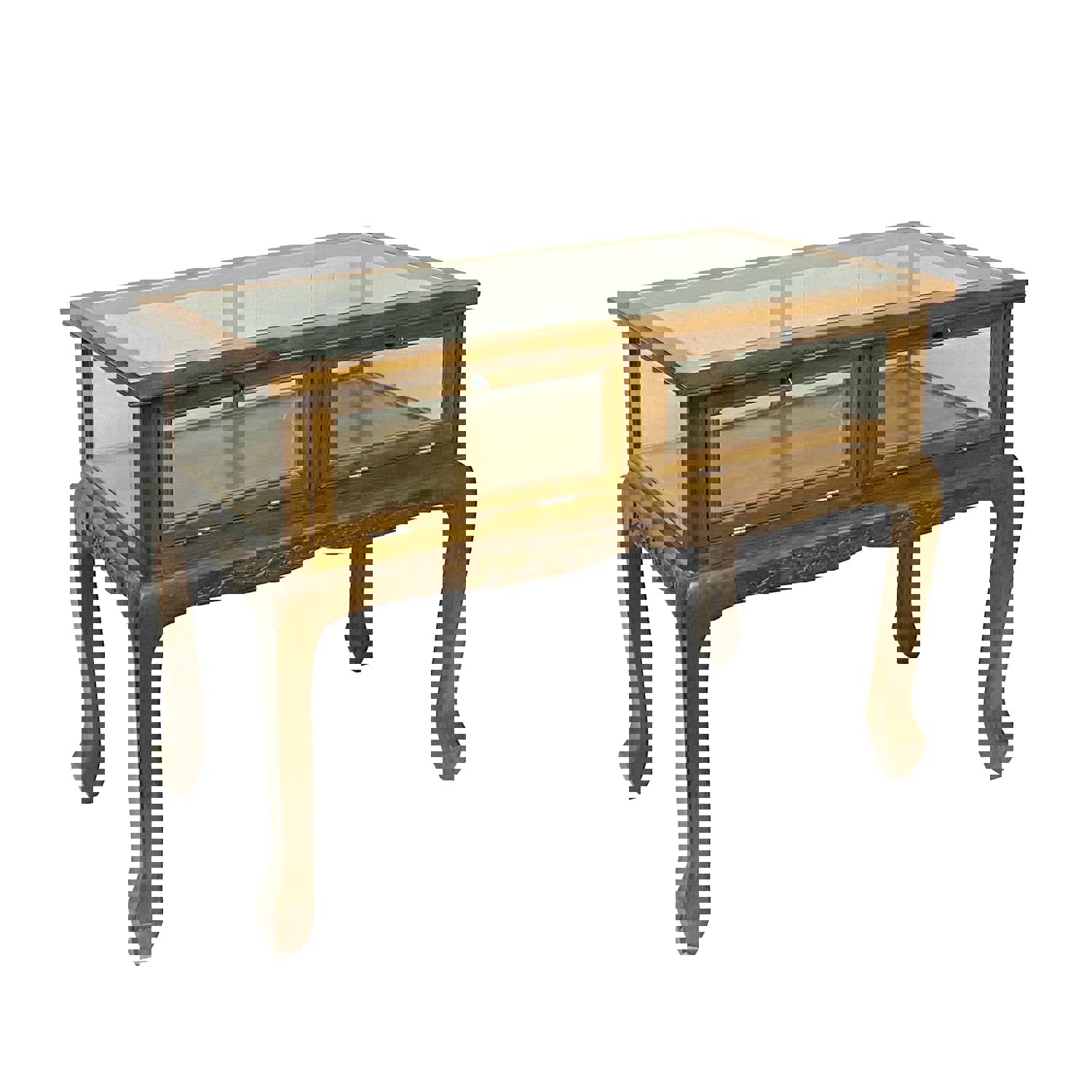 Elegant Oriental Craw Legs Glass Top Console Table