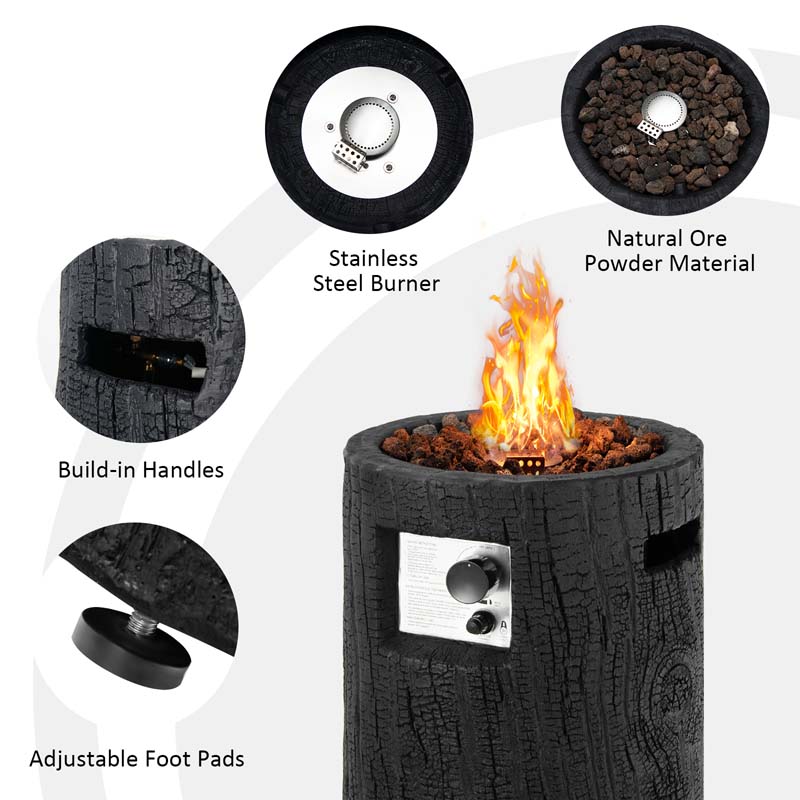 Elegant Outdoor Propane Fire Pit with Auto-Ignition, 30,000 BTU