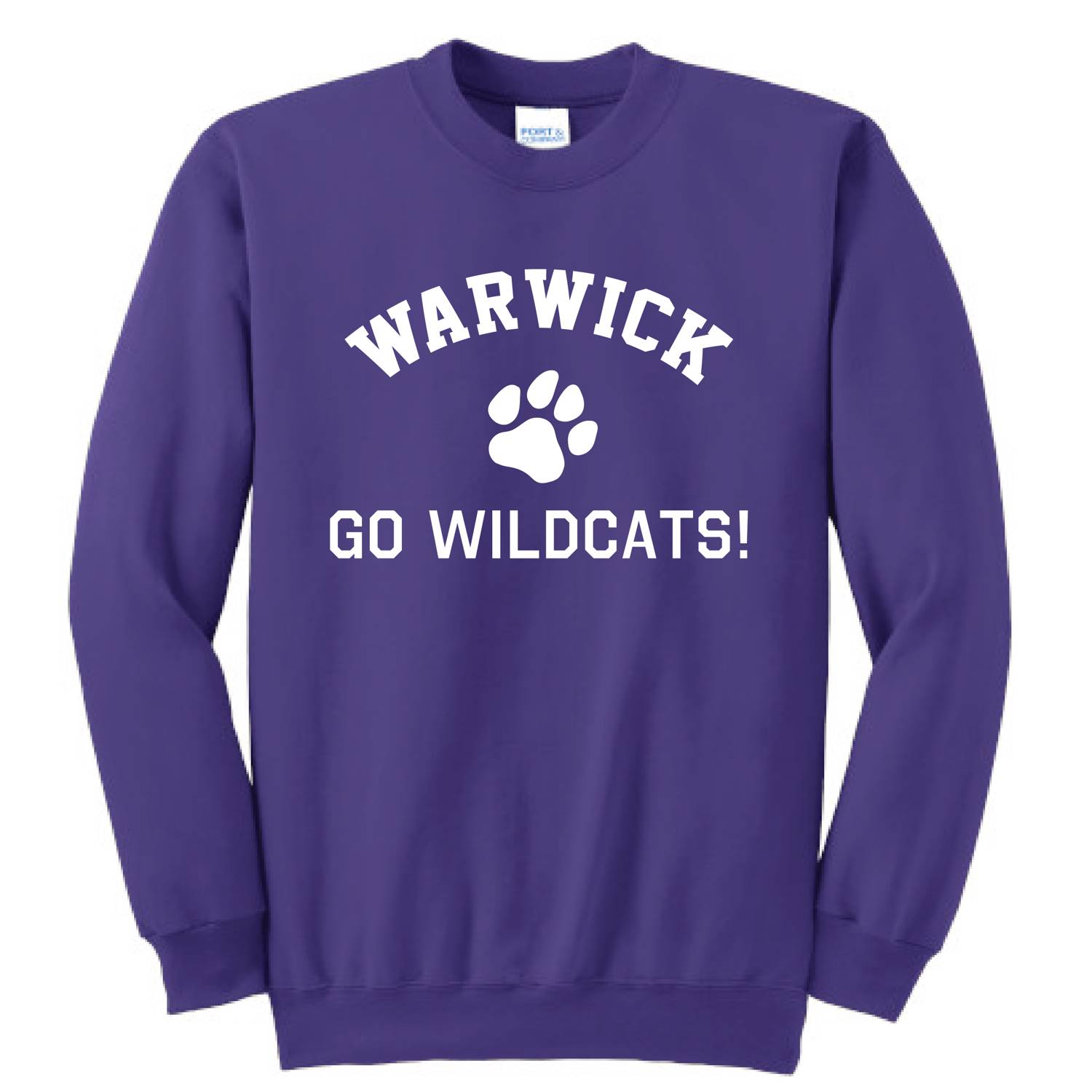 Sanfordville School - Embroidered Wildcats Fleece Crewneck Sweatshirt