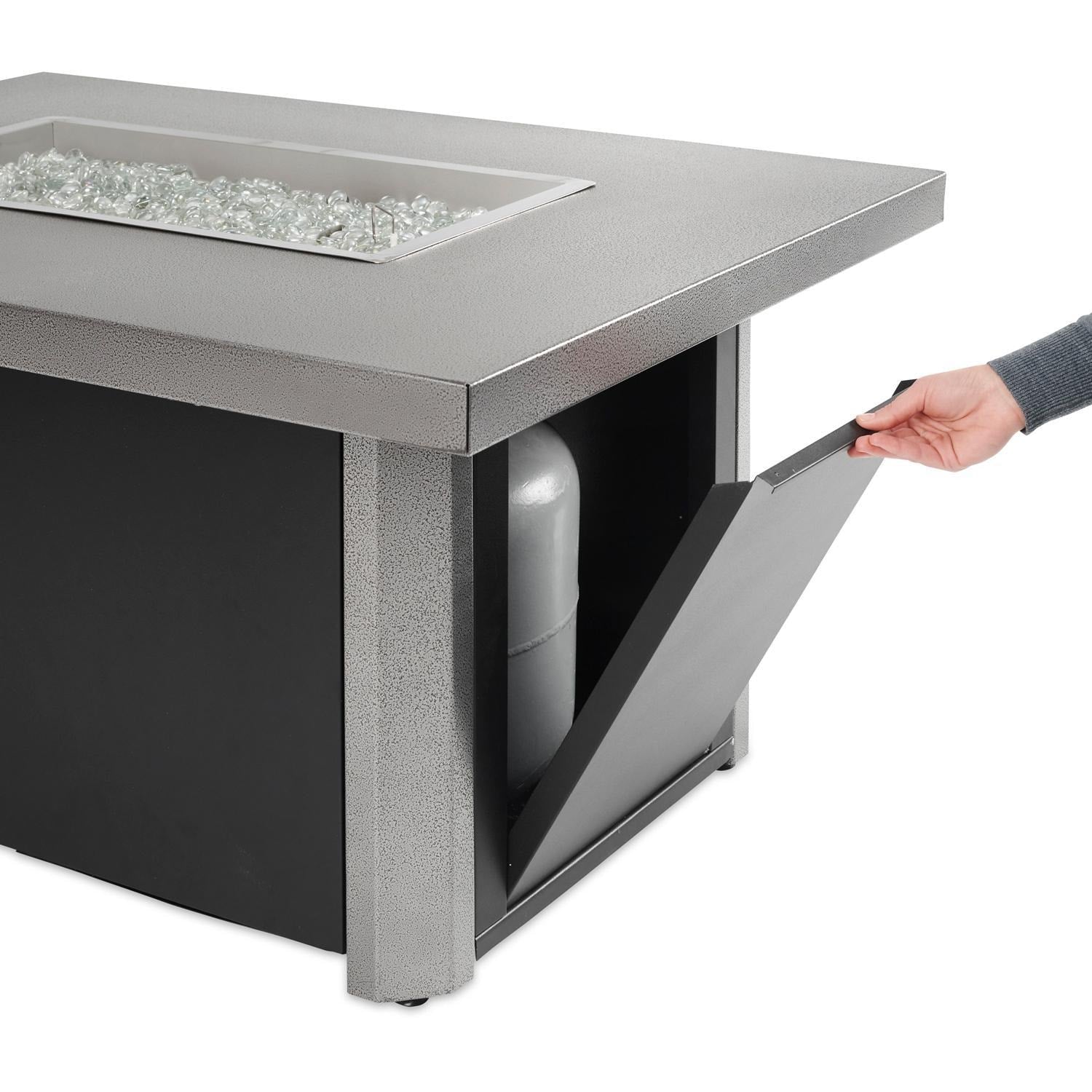 Caden Rectangular Gas Fire Pit Table with Crystal Fire® Plus Burner