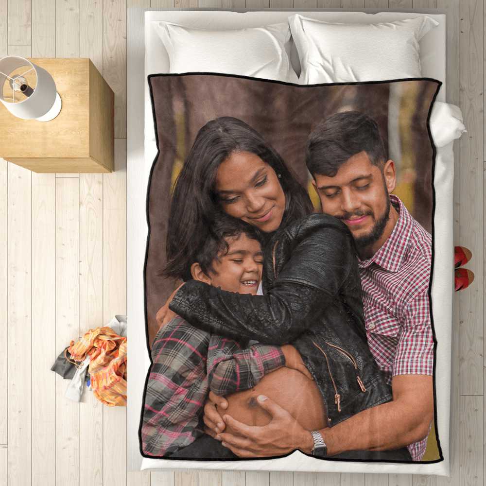 Customizable Family Photo Fleece Blanket