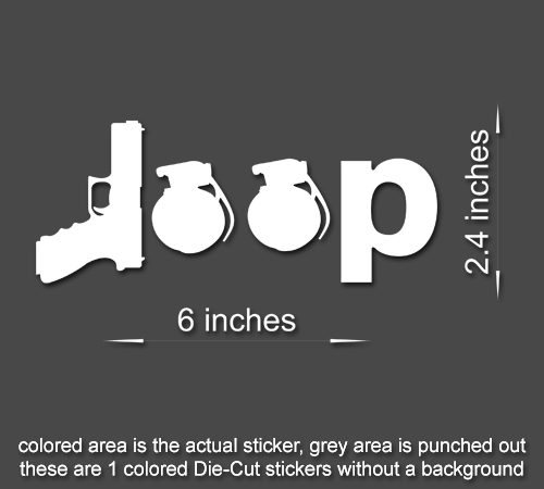 4x Jeep Weapons Gun Decal Sticker Set for Wrangler, Cherokee, and More