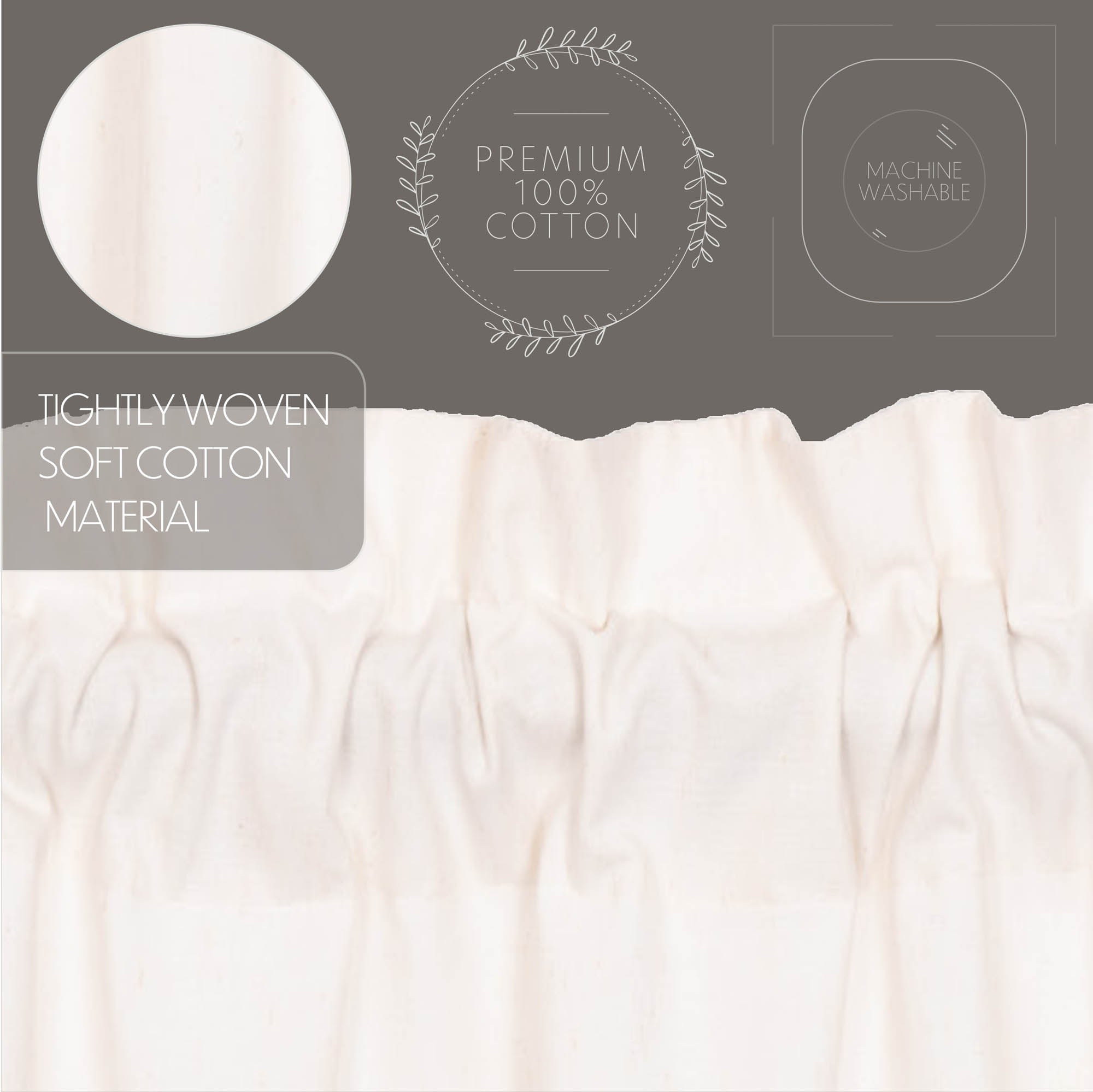 Elegant Country Style Flax Antique White Swag Curtains