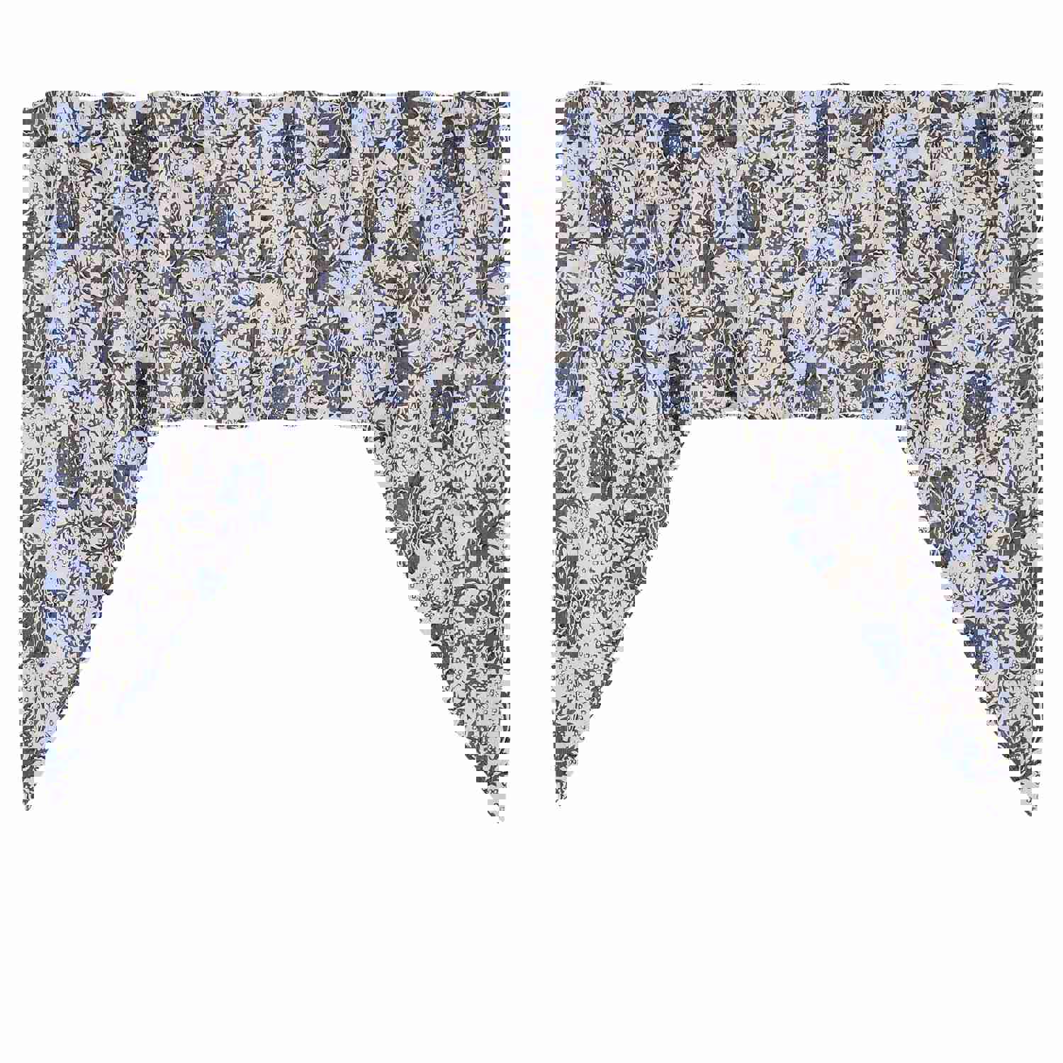Elegant Dorset Navy Floral Lined Swag Curtains