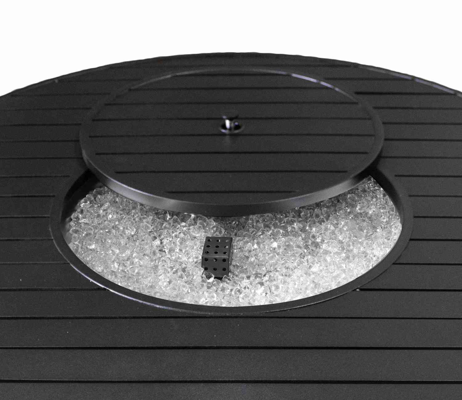 Hiland Outdoor Aluminum Propane Fire Pit with Hammered Bronze Finish