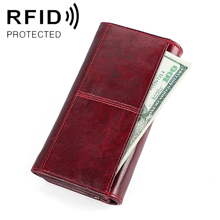 Rustic RFID-Blocking Genuine Leather Wallet for Men