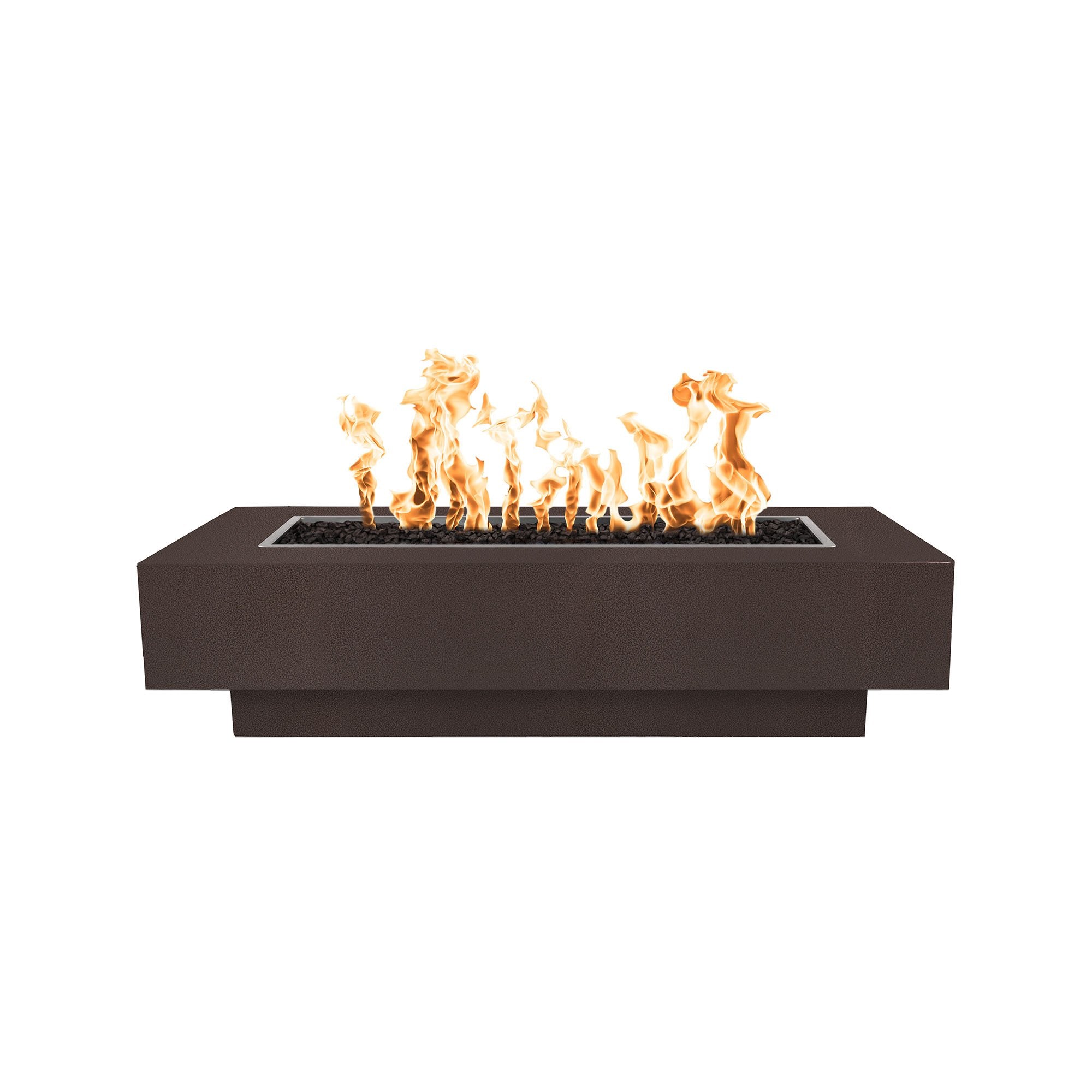 Contemporary Outdoor Plus Coronado Rectangle Fire Pit with Powder Coated Metal and Free Cover