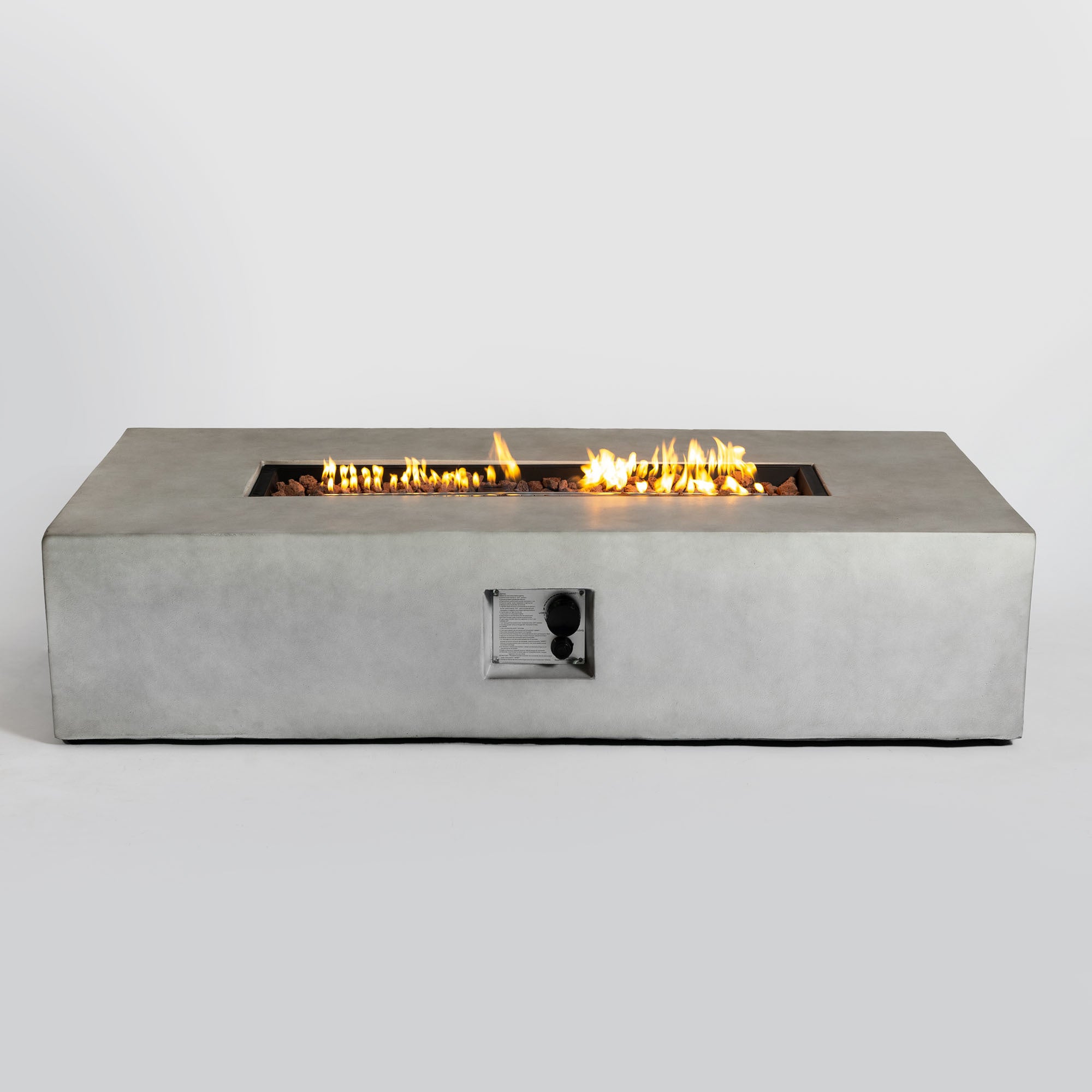 56 Inch Concrete Rectangle Propane Gas Fire Pit