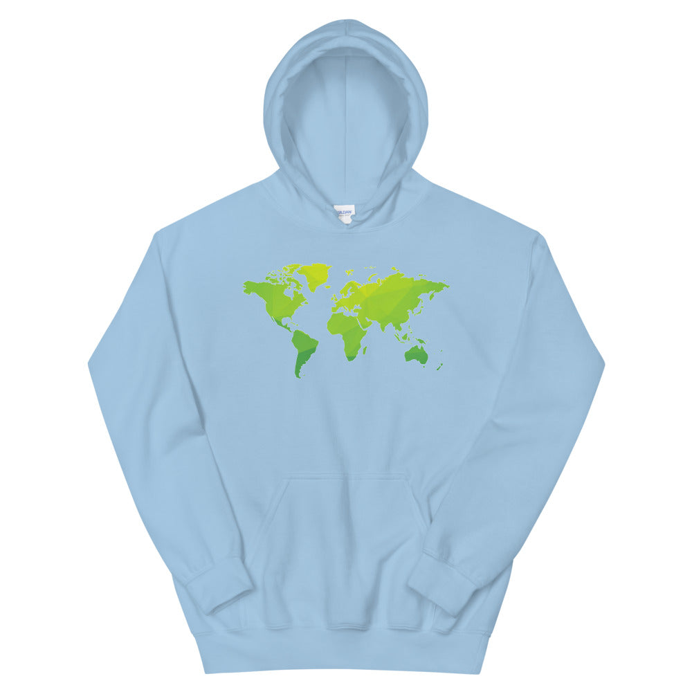 Cozy World Map-Printed Hoodie