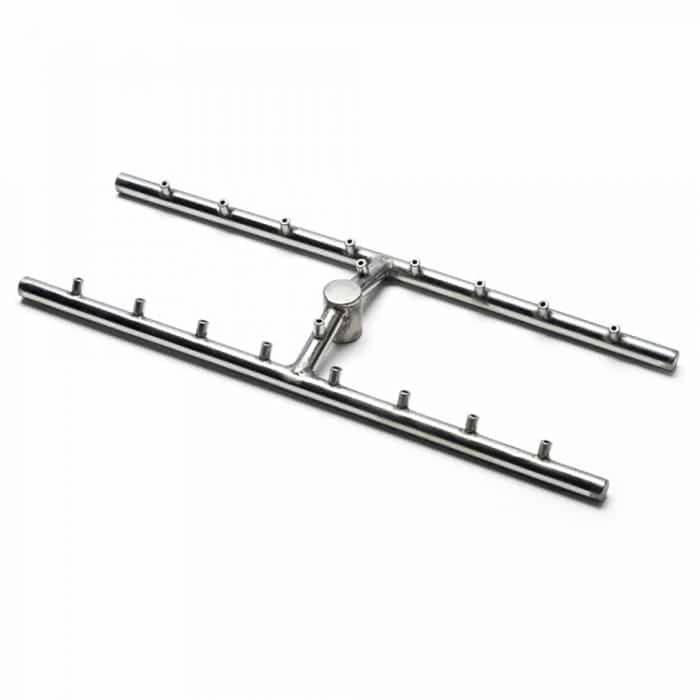 HPC Fire Electronic Ignition Gas Fire Pit Kit with H-Burner and Rectangle Bowl