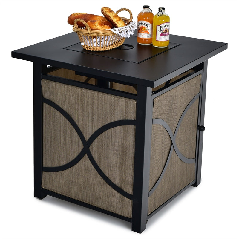 25" Square Propane Fire Pit Table with 40,000 BTU Heat and CSA Certification