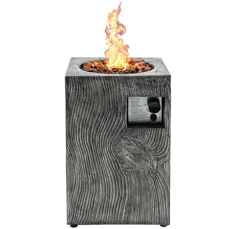 Durable 16" Square Outdoor Propane Fire Pit with 30,000 BTU